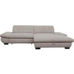 ECKSOFA in Mikrofaser Hellgrau  290/198 cm  - Hellgrau/Schwarz, Design, Textil/Metall (290/198cm) - Xora