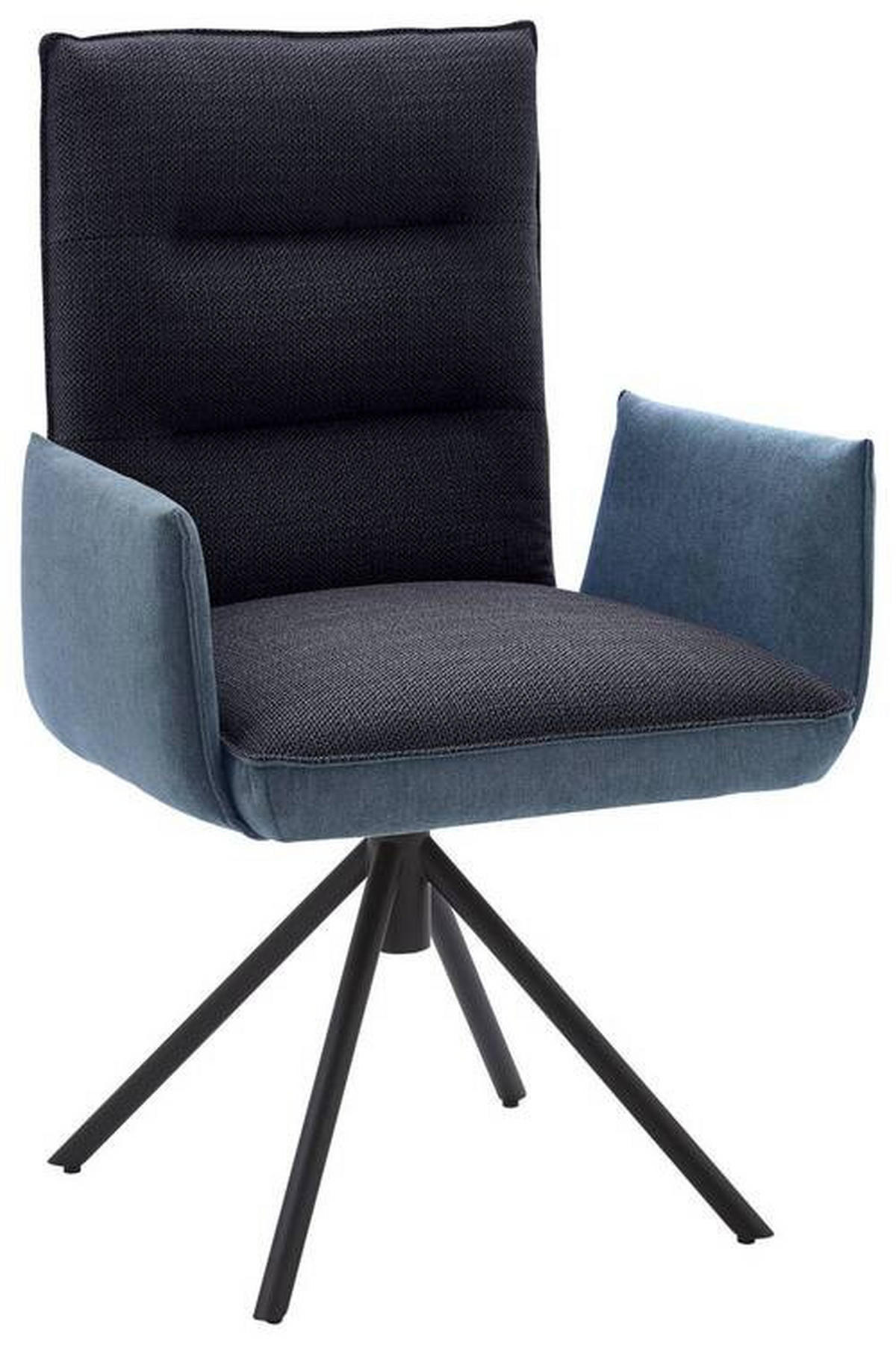 ARMLEHNSTUHL  in Flachgewebe  - Blau/Schwarz, Design, Textil/Metall (59/93/59cm) - Dieter Knoll