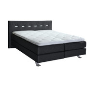 BOXSPRINGBETT 180/200 cm in Grau, Weiß - Chromfarben/Weiß, Design, Holzwerkstoff/Textil (180/200cm) - Ambiente by Hülsta