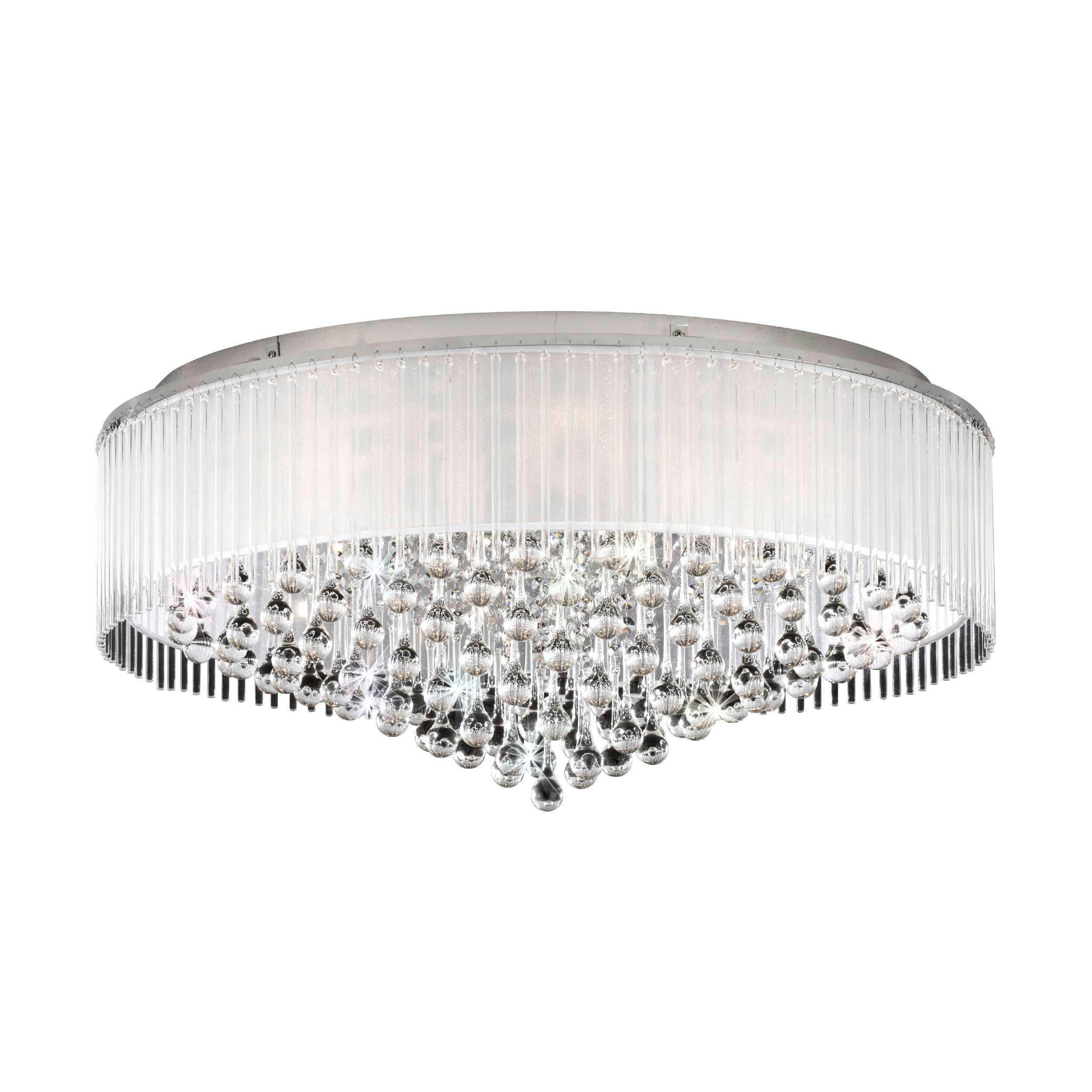 LED-DECKENLEUCHTE 77,5/36,5 cm   - Chromfarben, KONVENTIONELL, Glas/Metall (77,5/36,5cm) - Eglo