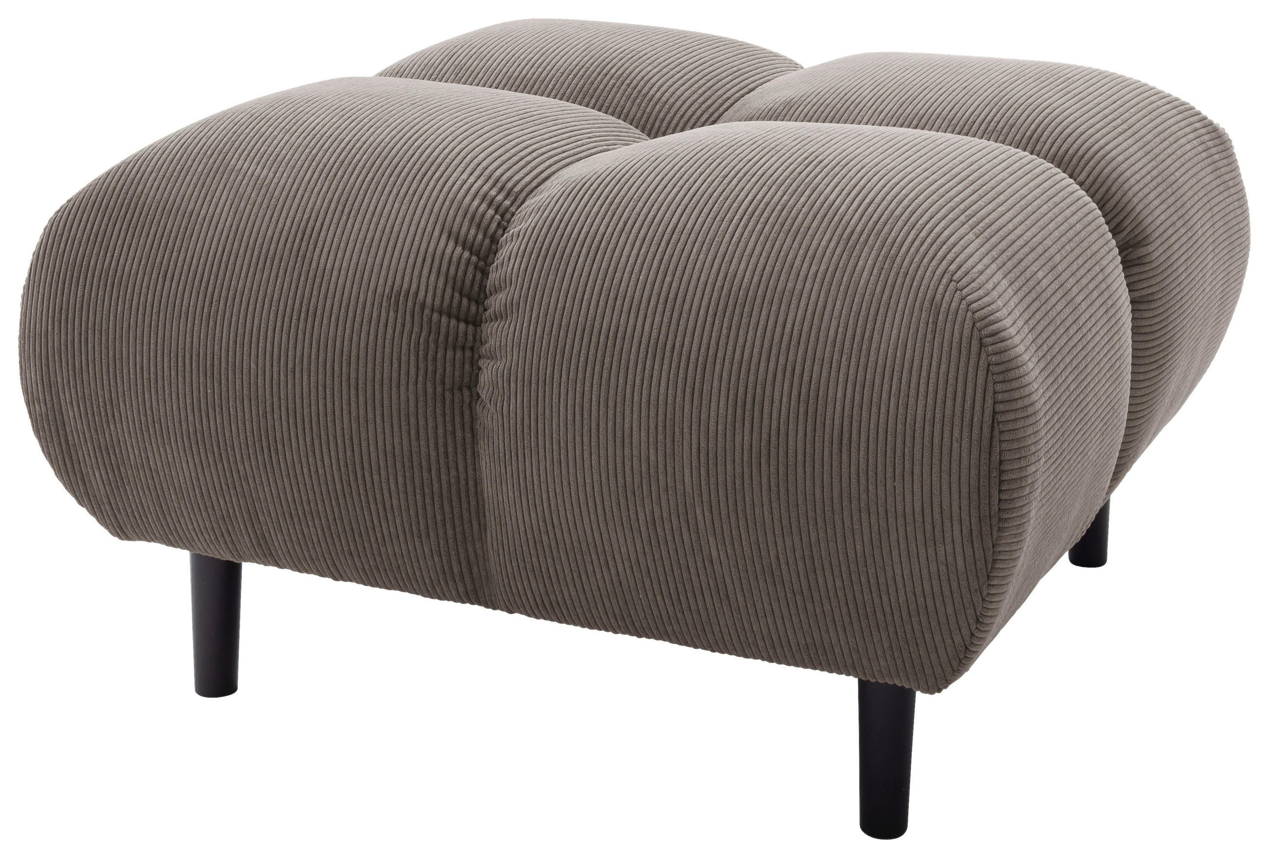 HOCKER Textil Taupe  - Taupe/Schwarz, Modern, Holz/Textil (73/41/73cm) - Pure Home Lifestyle