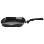 GRILLPFANNE Perfect Cooking Greblon®-Antihaftbeschichtung  - Edelstahlfarben/Schwarz, Basics, Kunststoff/Metall (28/28cm) - Homeware Profession.
