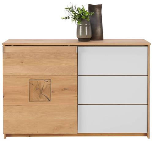 SIDEBOARD  in 137/90/40 cm  - Eichefarben/Alufarben, Natur, Glas/Holz (137/90/40cm) - Linea Natura