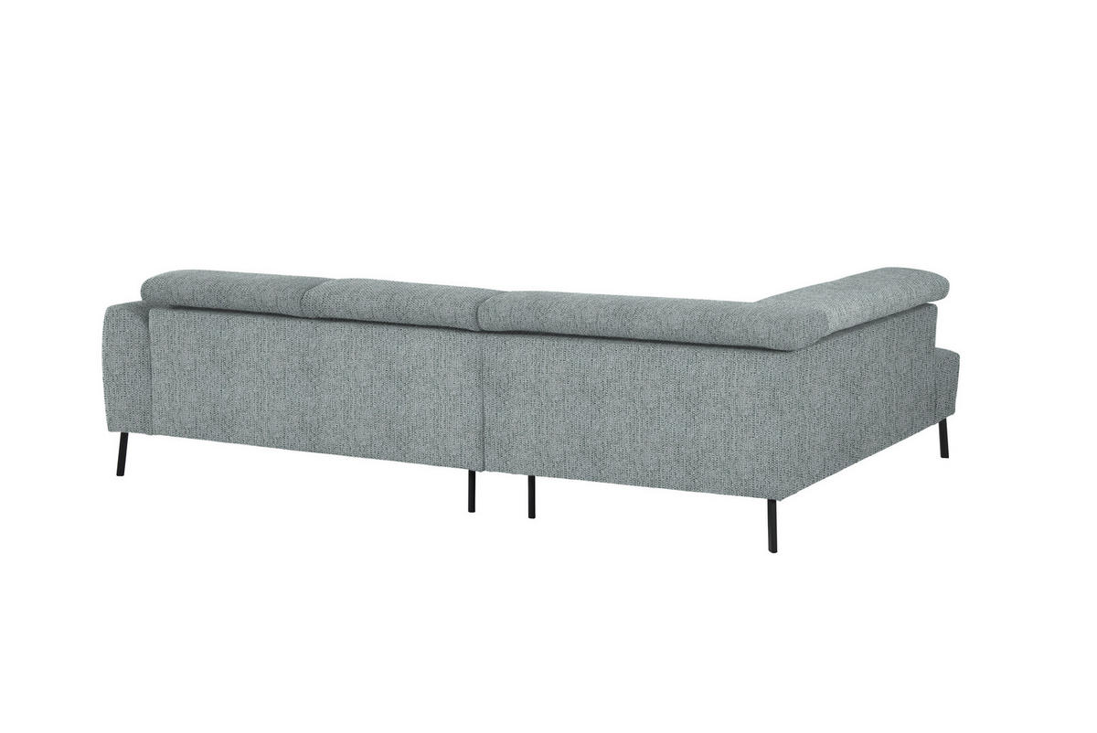 ECKSOFA in Webstoff Grau  205/280 cm  - Schwarz/Grau, Design, Textil/Metall (205/280cm) - Xora