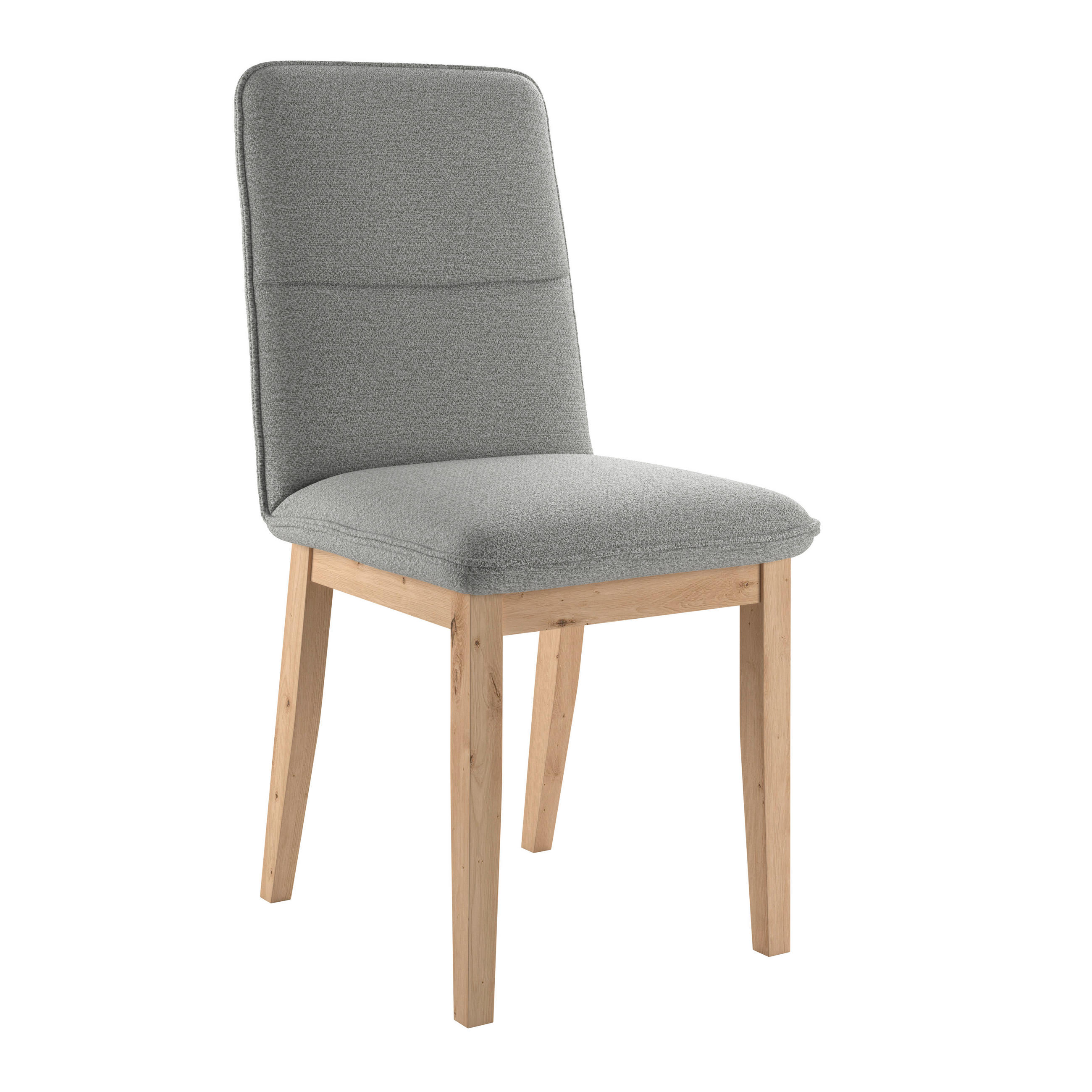 STUHL   Webstoff  - Eichefarben/Hellgrau, KONVENTIONELL, Holz/Textil (47/91/56cm) - Livetastic