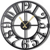 WANDUHR Schwarz 70/70/3 cm  - Schwarz, LIFESTYLE, Metall (70/70/3cm)