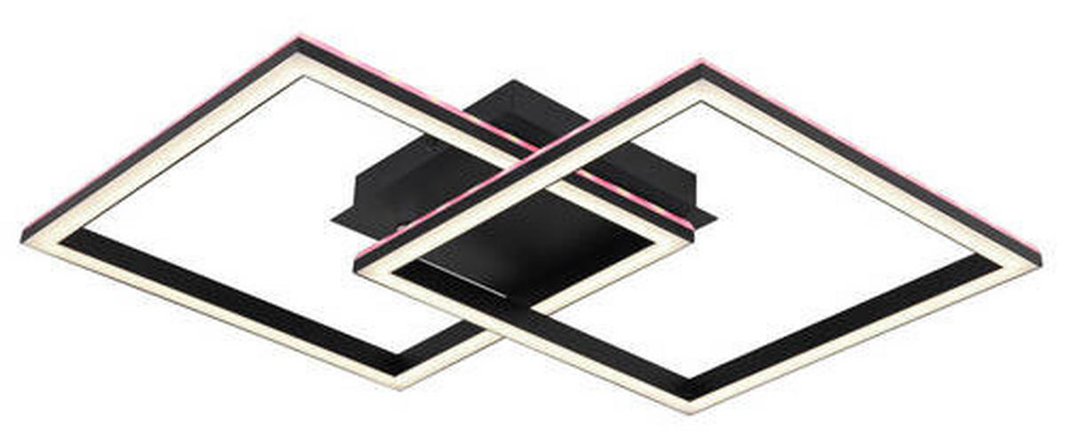 PLAFONIERĂ CU LED - opal/negru, Design, plastic/metal (44/29,4/7,7cm) - Globo