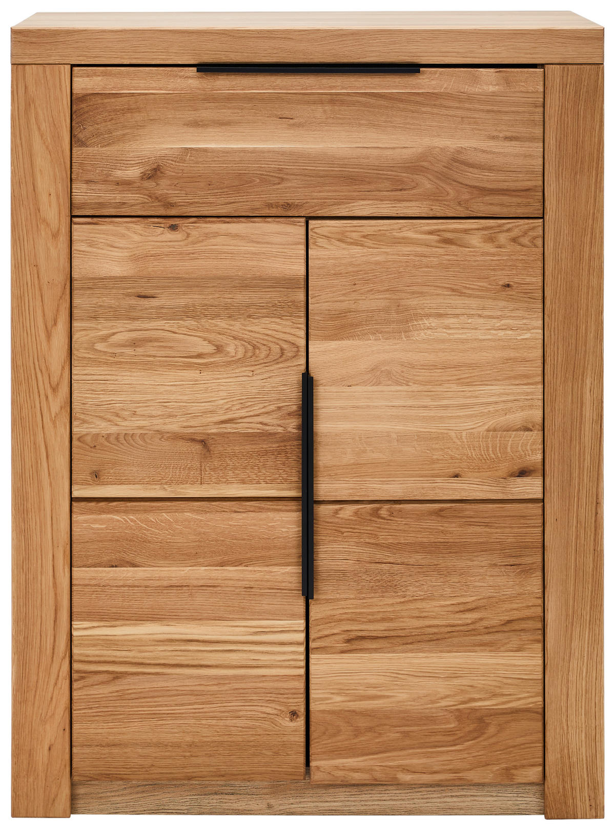 SCHUHSCHRANK Eiche teilmassiv Eichefarben  - Eichefarben/Schwarz, KONVENTIONELL, Holz/Holzwerkstoff (80/107/40cm) - Carryhome