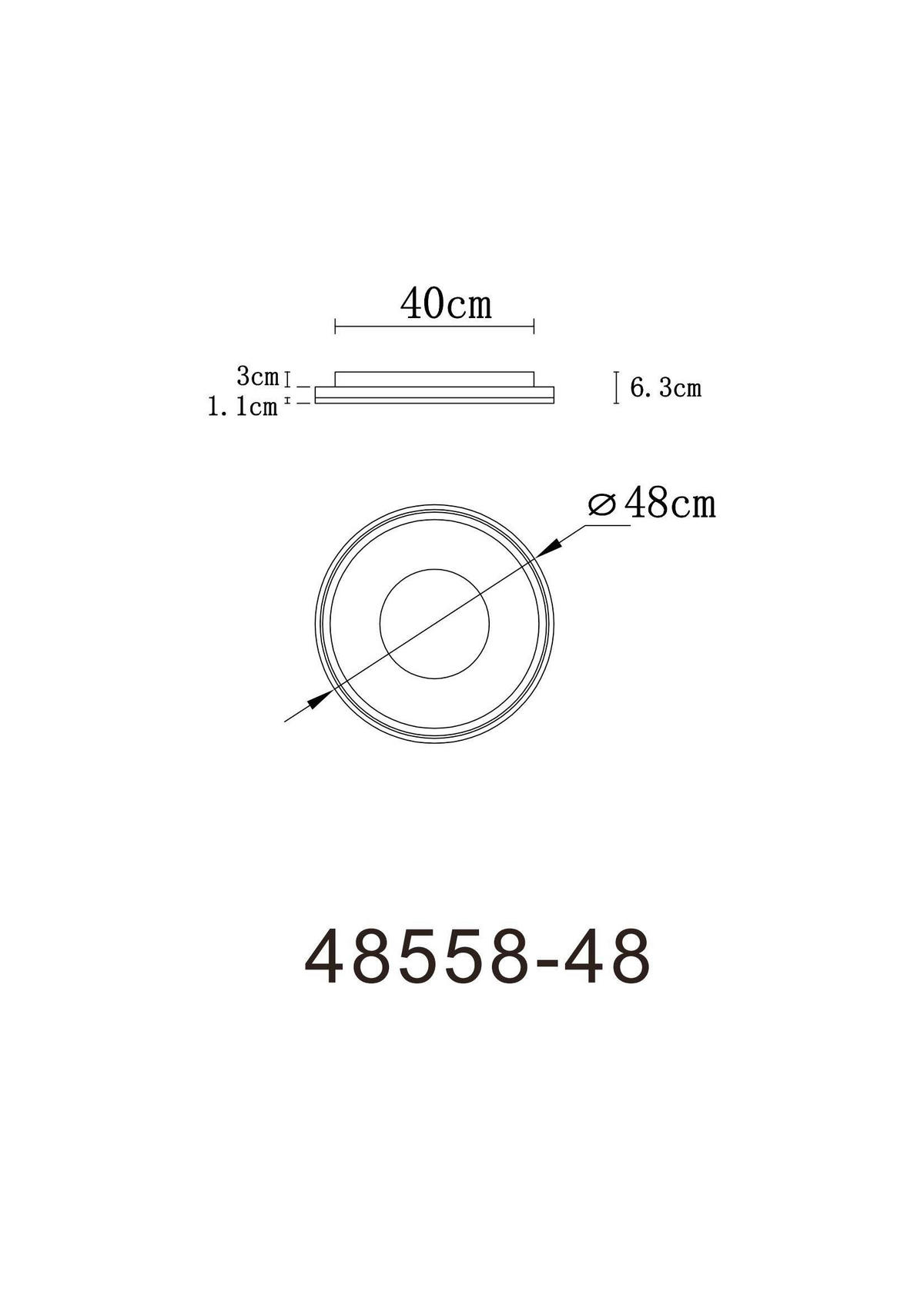 LED-TAKLAMPA EILA 48/7,5 cm  - vit/champagne, Design, metall/plast (48/7,5cm) - Globo
