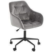 DREHSTUHL Samt Schwarz, Dunkelgrau  - Dunkelgrau/Schwarz, Trend, Kunststoff/Textil (59/92/58,5cm) - Carryhome