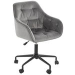 DREHSTUHL  in Samt Schwarz, Dunkelgrau  - Dunkelgrau/Schwarz, Trend, Kunststoff/Textil (59/92/58,5cm) - Carryhome