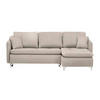ECKSOFA in Flachgewebe Creme  - Silberfarben/Creme, Design, Textil/Metall (223/146cm) - Ti'me