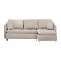 ECKSOFA in Flachgewebe Creme  - Silberfarben/Creme, Design, Textil/Metall (223/146cm) - Ti'me