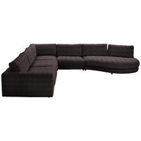 ECKSOFA in Chenille, Cord Anthrazit  - Anthrazit/Schwarz, Design, Kunststoff/Textil (365/425cm) - Lomoco