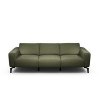 3-SITZER-SOFA Chenille Waldgrün  - Waldgrün/Schwarz, Design, Textil/Metall (250/86/86-94cm) - SENSOO