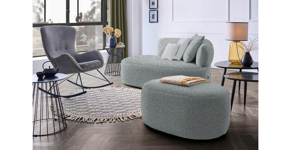 RÉCAMIERE  in Flachgewebe Grau, Grün, Hellgrau  - Hellgrau/Schwarz, MODERN, Kunststoff/Textil (166/86/105cm) - Hom`in