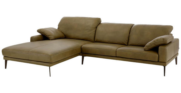 WOHNLANDSCHAFT in Leder - Bronzefarben, Natur, Leder/Metall (206/301cm) - Valnatura