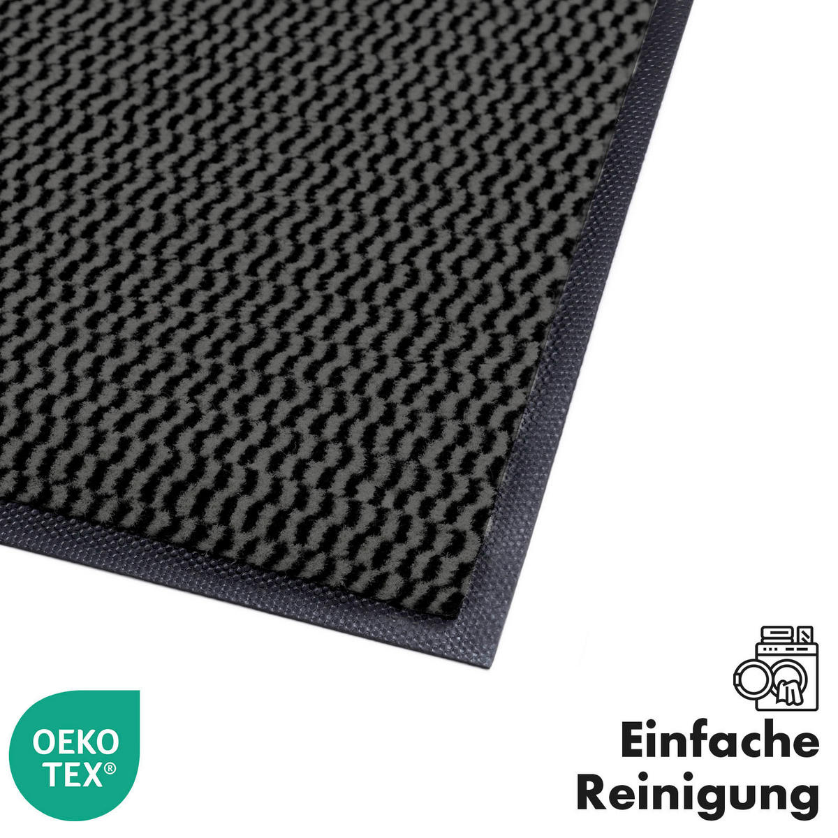 SCHMUTZFANGMATTE - Anthrazit, Basics, Kunststoff/Textil (80/120cm) - Floordirekt