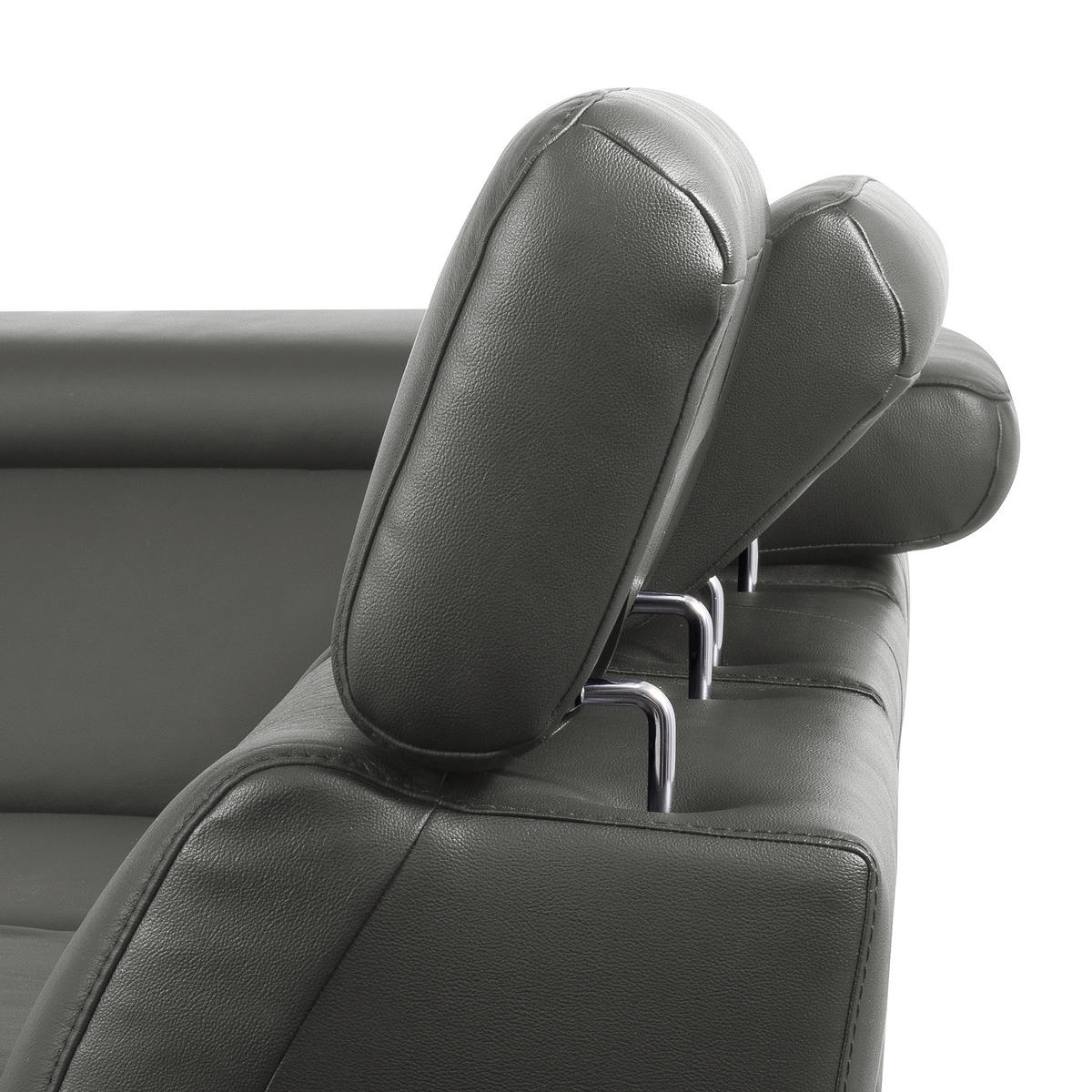 ECKSOFA  in Lederlook Echtleder Anthrazit  220/274 cm  - Anthrazit/Schwarz, Design, Leder/Textil (220/274cm) - Livetastic