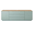SIDEBOARD Lahore in 240/77/44 cm - Silberfarben/Weiß, MODERN, Holzwerkstoff/Metall (240/77/44cm) - Hom`in