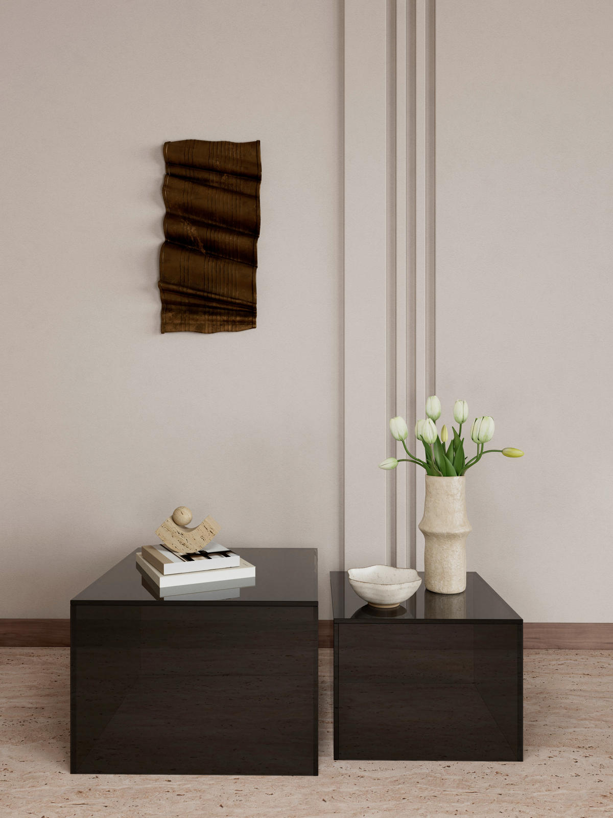 COUCHTISCH Glas 50/50/35 cm  - Grau, Design, Glas (50/50/35cm) - MID.YOU