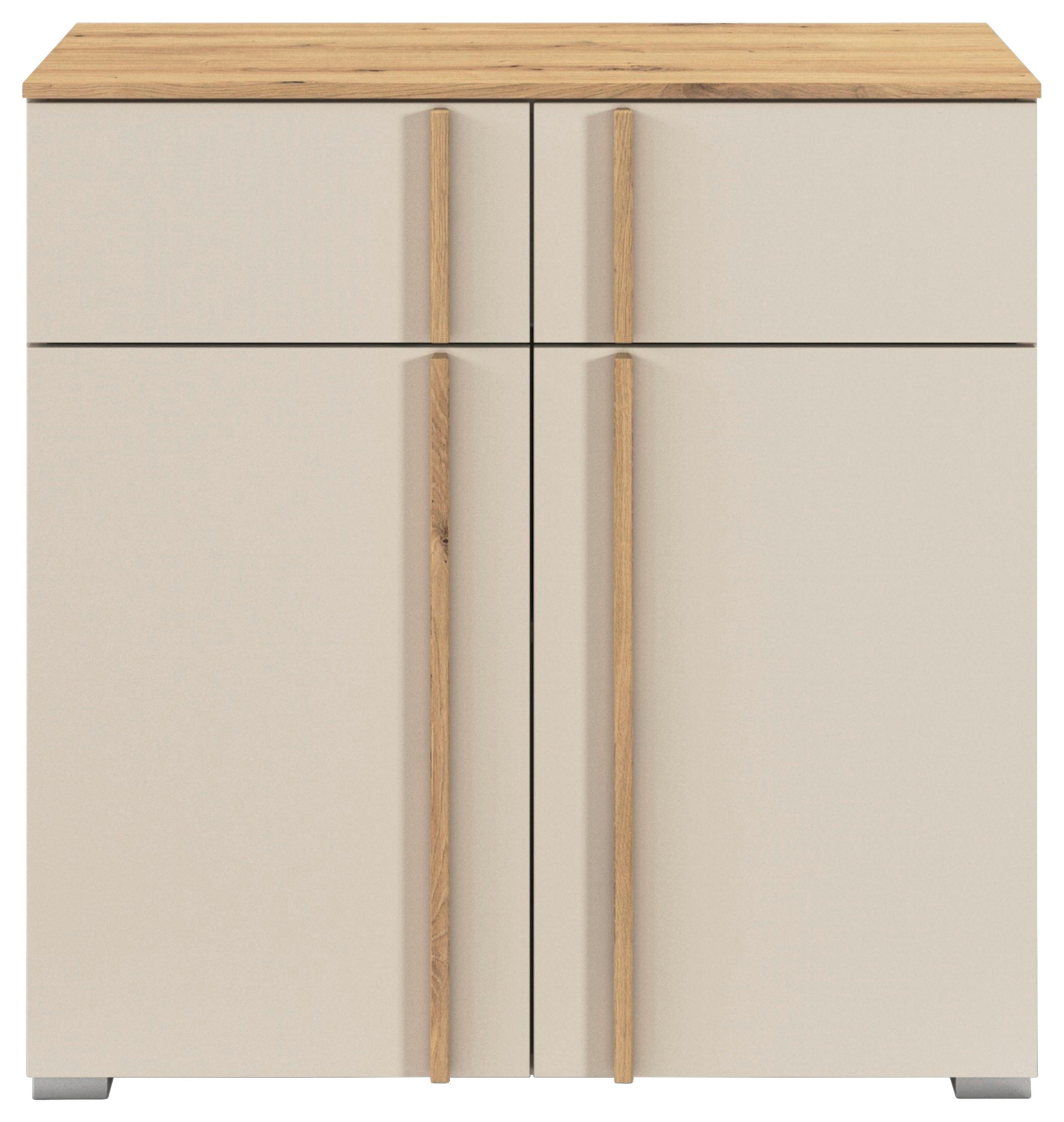 KOMMODE  in 80/81/42 cm  - Champagner/Alufarben, Design, Holz/Holzwerkstoff (80/81/42cm) - Stylife