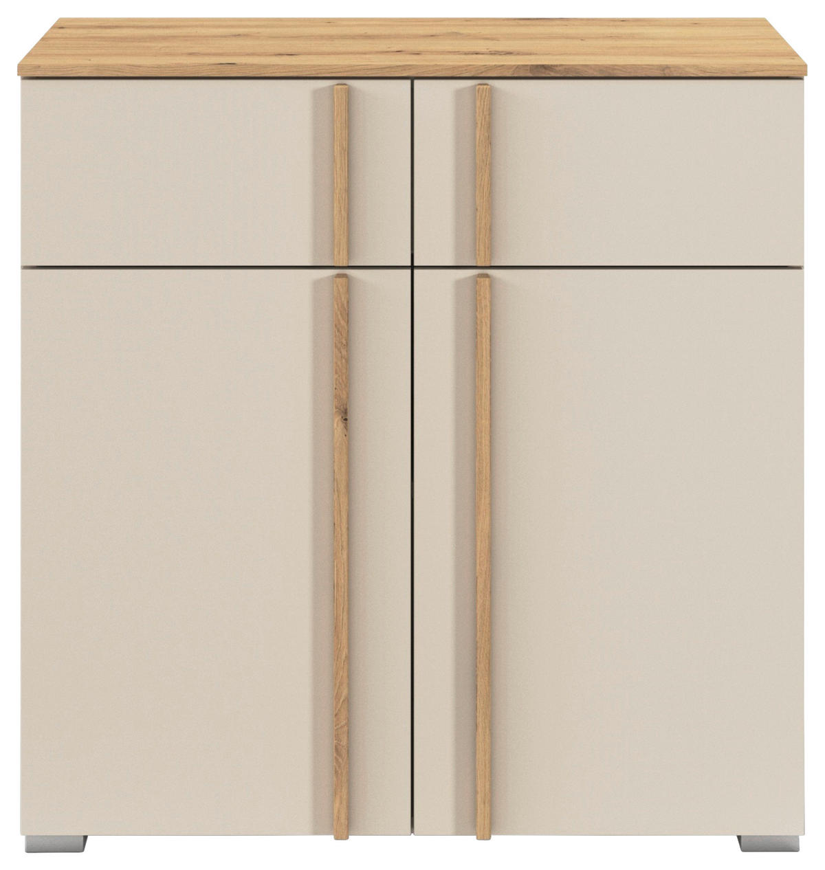 KOMMODE  in 80/81/42 cm  - Champagner/Alufarben, Design, Holz/Holzwerkstoff (80/81/42cm) - Stylife