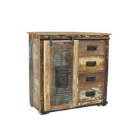 MEHRZWECKSCHRANK 77/80/38 cm  in Multicolor, Naturfarben  - Multicolor/Schwarz, MODERN, Holz/Metall (77/80/38cm) - MID.YOU