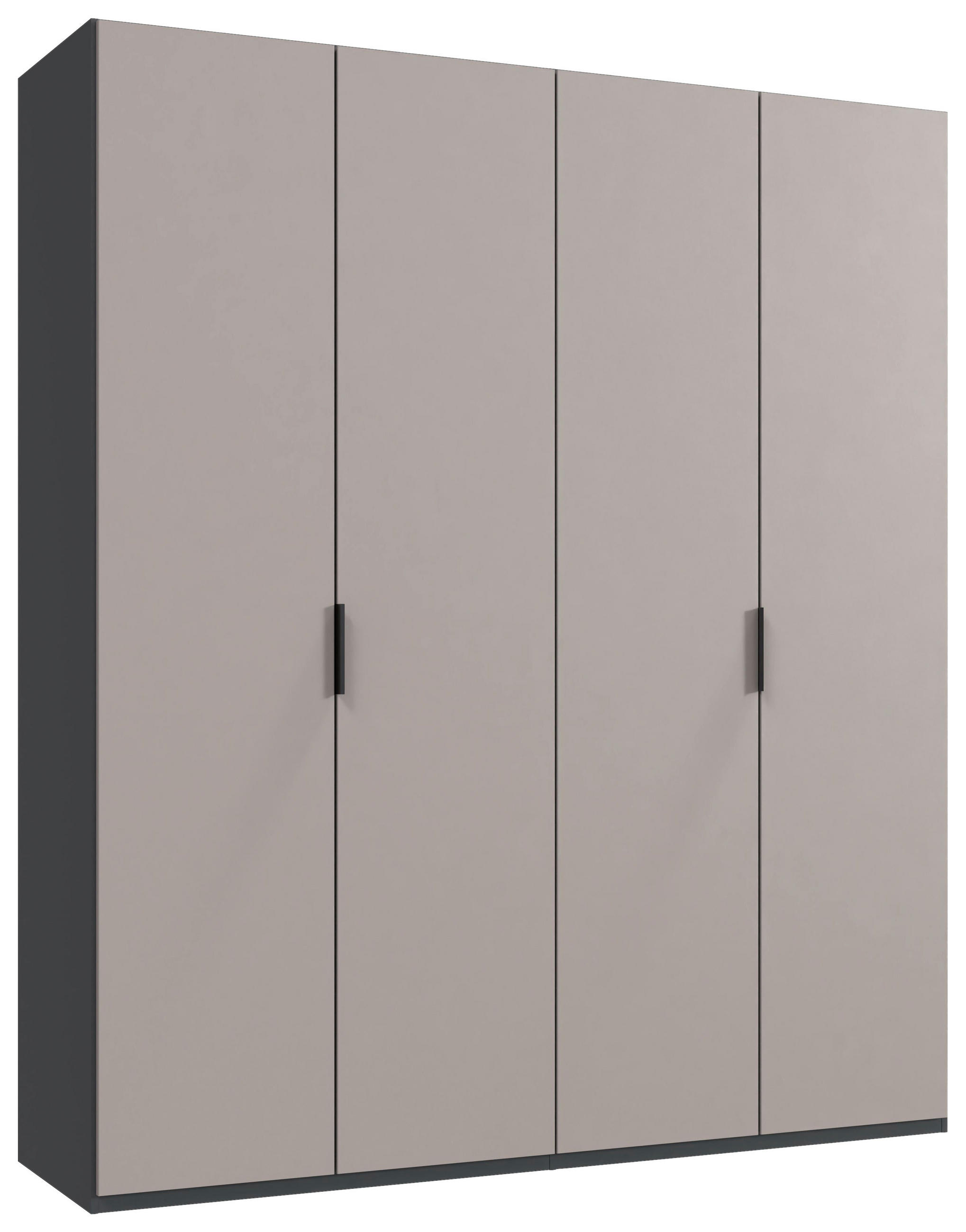 GARDEROB MED VIKDÖRRAR 200/236/58 cm 2-dörrar - sahara/grafitfärgad, Design, trämaterial (200/236/58cm) - Boxxx