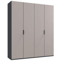 GARDEROB MED VIKDÖRRAR 200/236/58 cm 2-dörrar - sahara/grafitfärgad, Design, trämaterial (200/236/58cm) - Boxxx