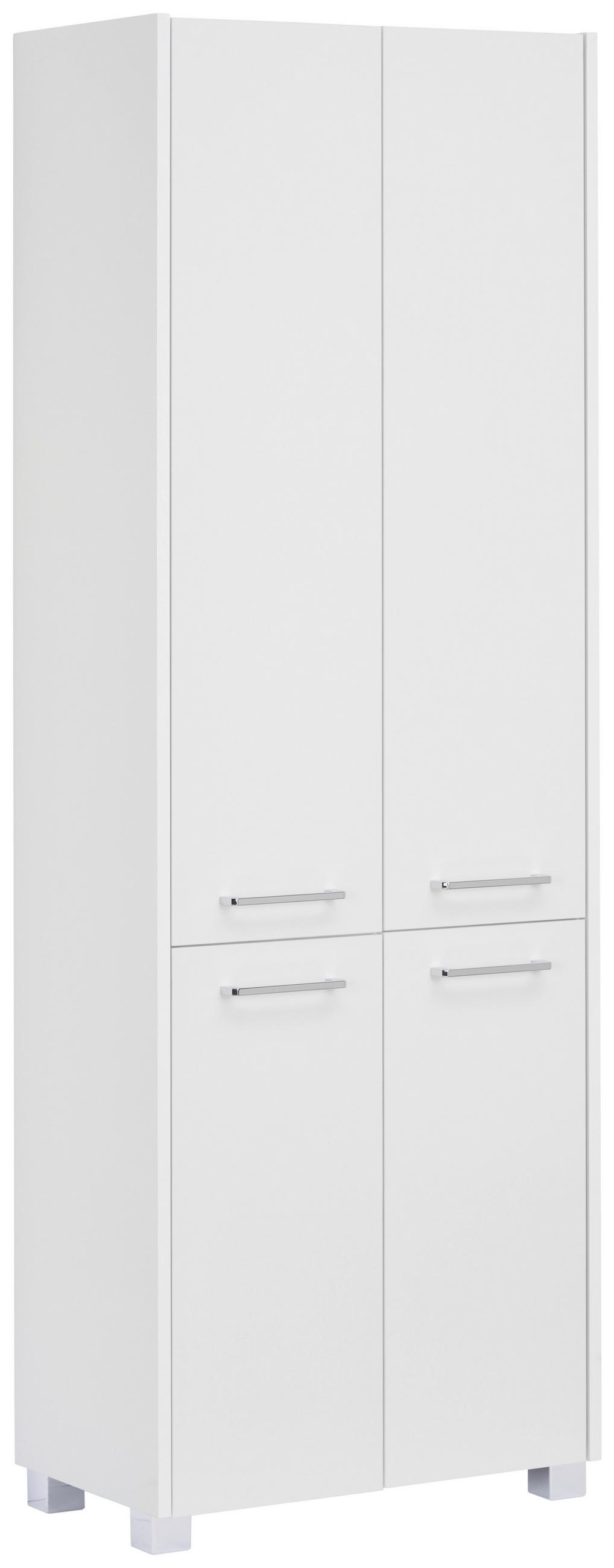 HOCHSCHRANK 56,9/164,5/33 cm  - Chromfarben/Weiß, KONVENTIONELL, Holzwerkstoff/Metall (56,9/164,5/33cm) - Stylife