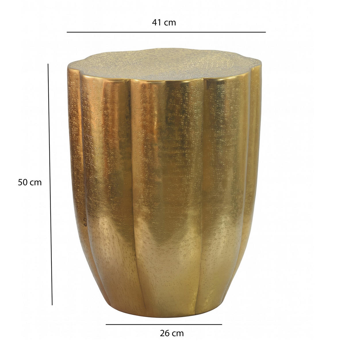 Masă Auxiliară din metal, 41/41/50 cm - auriu, Design, metal (41/41/50cm) - Livetastic