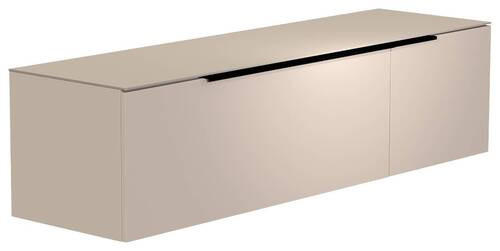 LOWBOARD  in 160/41/45 cm  - Sandfarben/Schwarz, Design, Glas/Holzwerkstoff (160/41/45cm) - Moderano