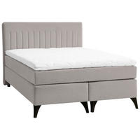 BOXSPRINGBETT 140/200 cm  in Grau  - Schwarz/Grau, Basics, Textil/Metall (140/200cm) - Boxxx
