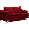 SCHLAFSOFA Bruno in Flachgewebe Dunkelrot  - Chromfarben/Dunkelrot, Design, Textil/Metall (194/96/86cm) - Novel