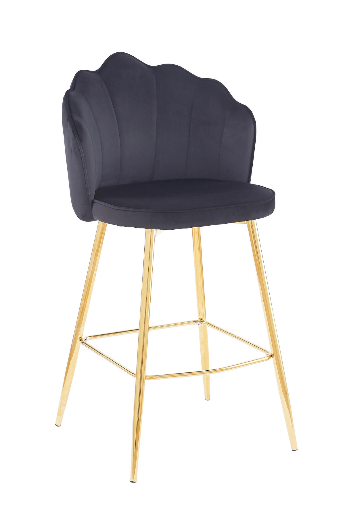 BARHOCKER-SET in Schwarz  - Goldfarben/Schwarz, MODERN, Textil/Metall (52/100/54cm) - Livetastic