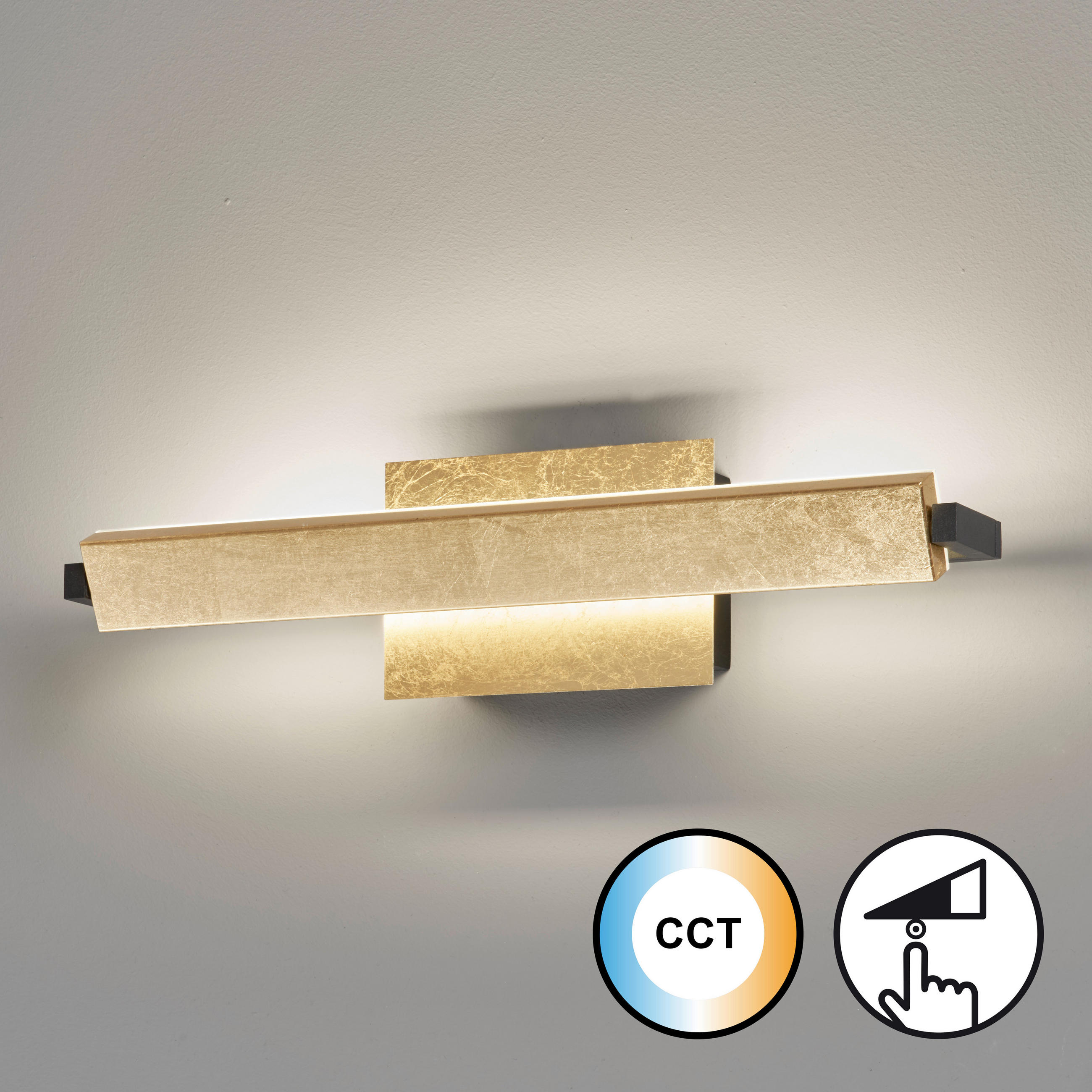 LED-WANDLEUCHTE Pare   - Goldfarben, KONVENTIONELL, Kunststoff/Metall (10/40/11cm) - Fischer & Honsel