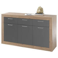 KOMMODE  in 150/87/42 cm  - Eichefarben/Silberfarben, KONVENTIONELL, Holzwerkstoff/Kunststoff (150/87/42cm) - MID.YOU