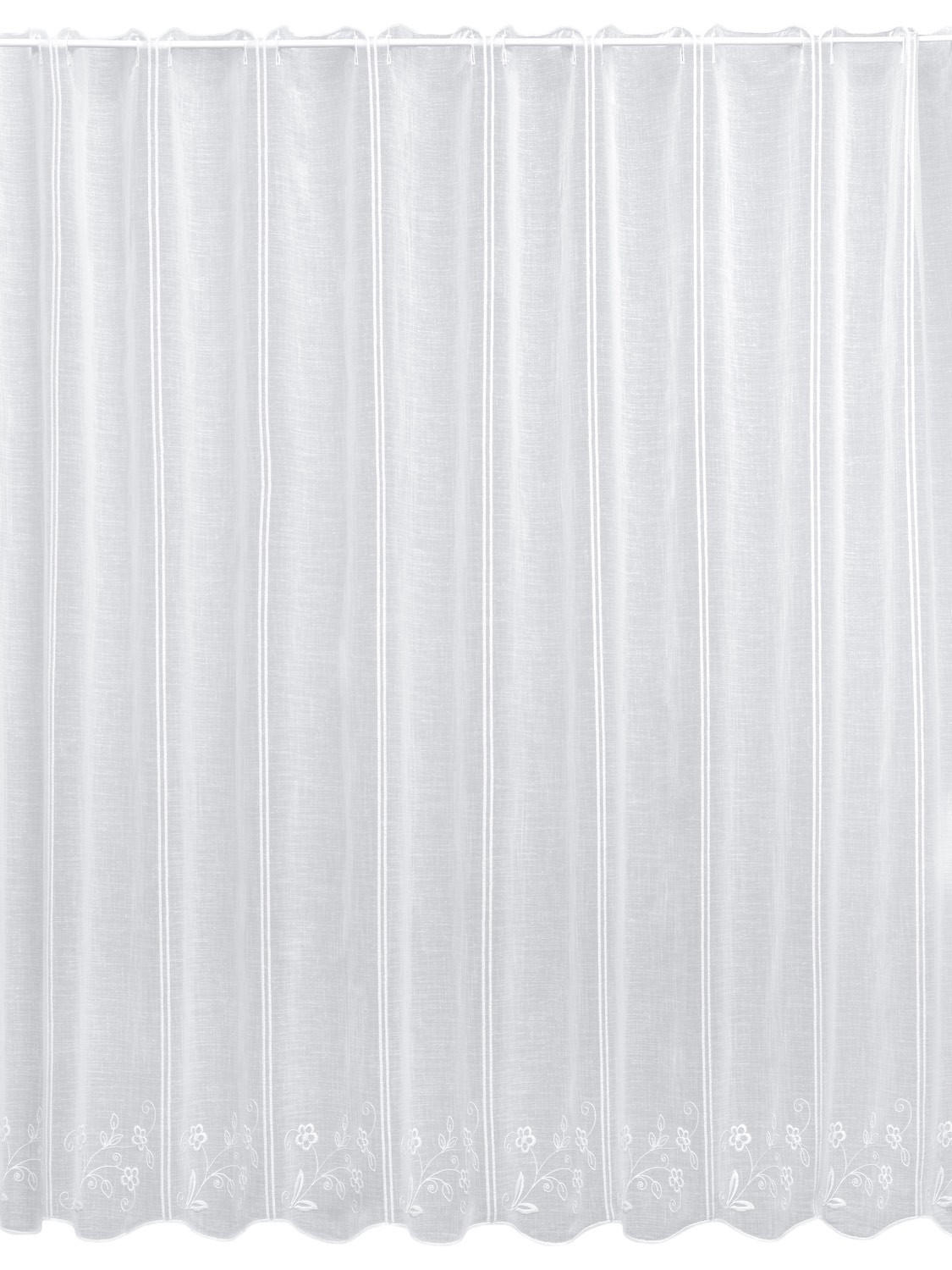 KRATKA TRANSPARENTNA ZAVESA bela - bela, Osnovno, tekstil (90cm)