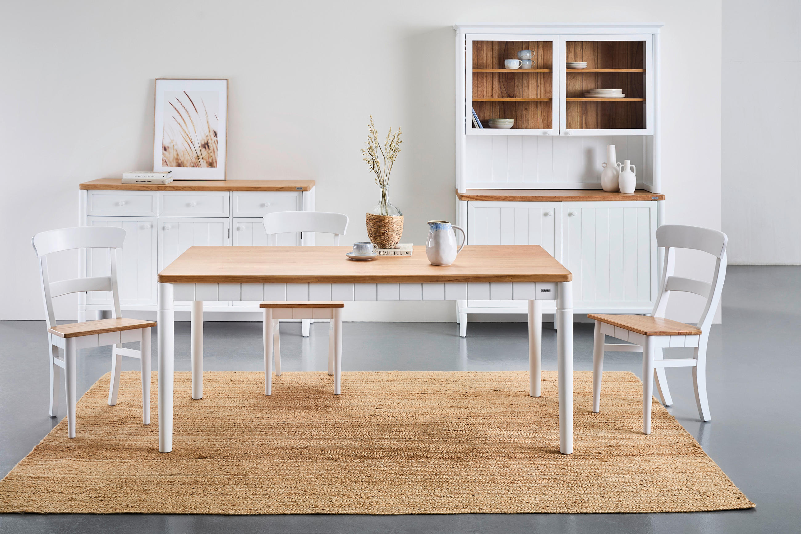 SIDEBOARD  in 150/45/97 cm  - Weiß/Naturfarben, ROMANTIK / LANDHAUS, Holz/Holzwerkstoff (150/45/97cm) - MID.YOU