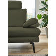 ECKSOFA in Echtleder Grün  180/310 cm  - Schwarz/Grün, Design, Leder/Metall (180/310cm) - Dieter Knoll