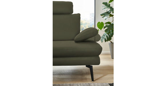 ECKSOFA in Echtleder Grün 180/310 cm - Schwarz/Grün, Design, Leder/Metall (180/310cm) - Dieter Knoll