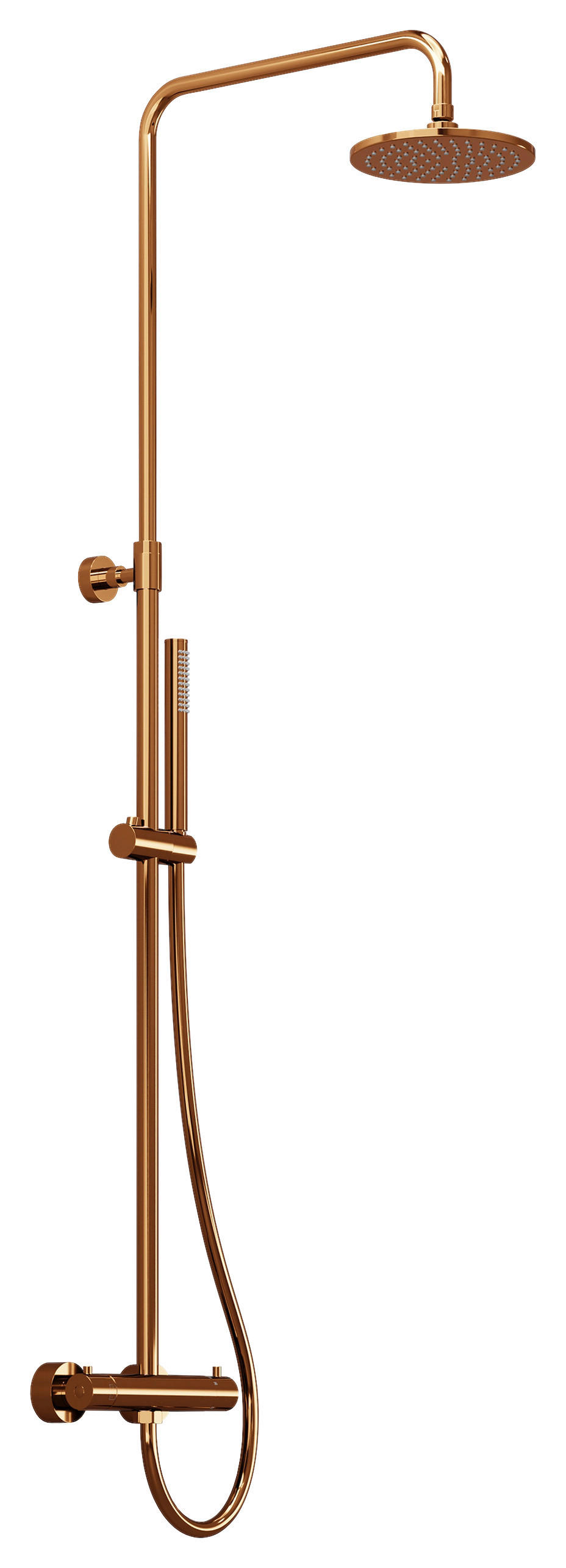 ÜBERKOPFBRAUSESET  - Roségold, MODERN, Metall (26,4/100-146/56,5cm)