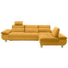 ECKSOFA Gelb Webstoff  - Chromfarben/Gelb, Design, Textil/Metall (310/203cm) - Xora