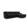 ECKSOFA CAPRI Schwarz Mikrofaser  - Chromfarben/Schwarz, KONVENTIONELL, Textil/Metall (239/152cm) - MID.YOU