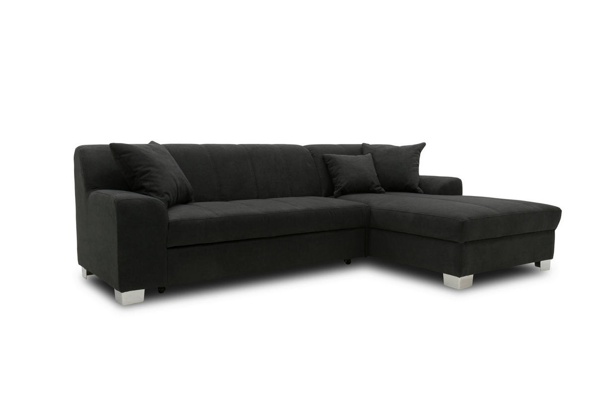 ECKSOFA CAPRI Schwarz  - Chromfarben/Schwarz, KONVENTIONELL, Textil (239/152cm) - MID.YOU