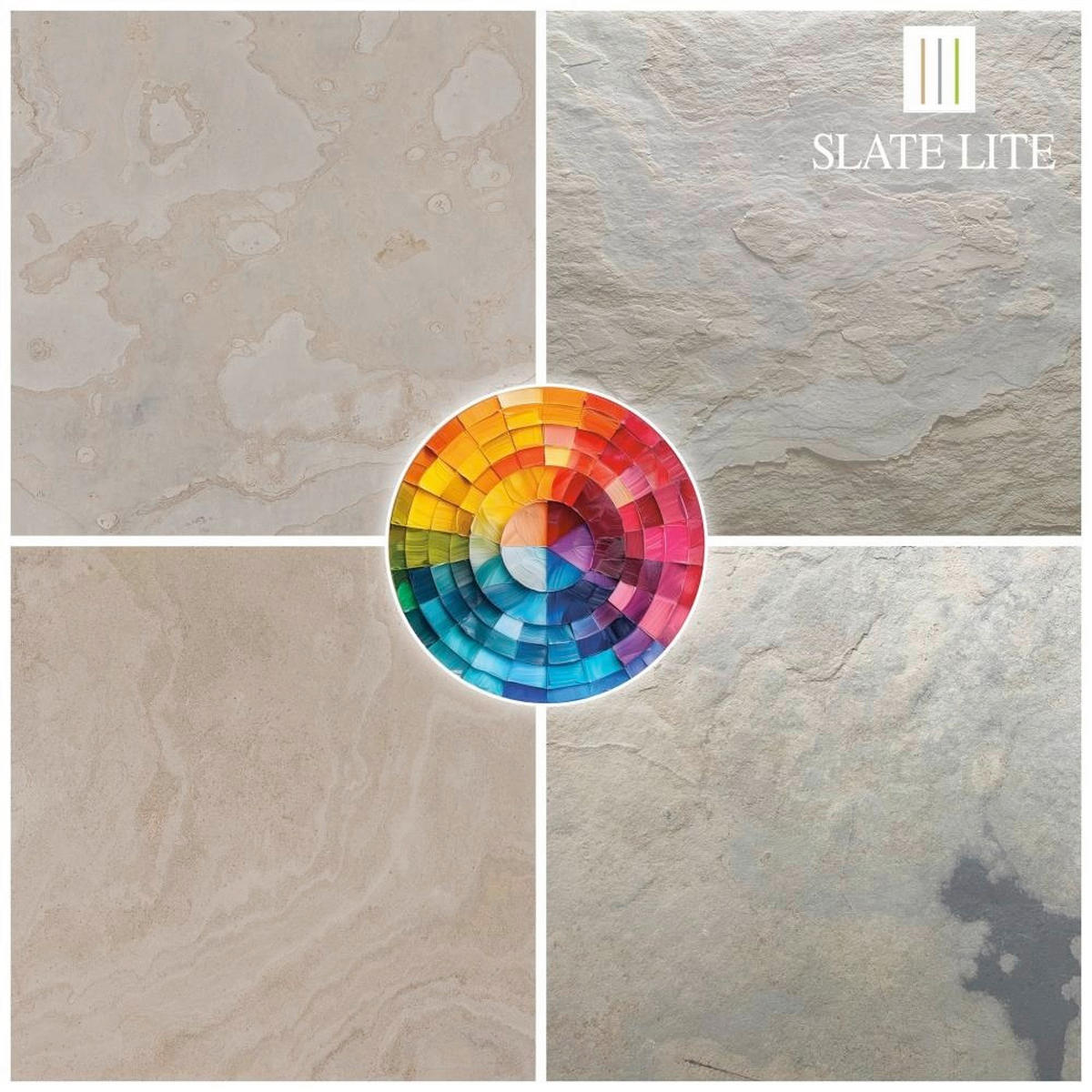 WANDPANEEL Grau, Sandfarben, Beige, Greige  - Sandfarben/Greige, Basics, Kunststoff/Stein (122/61cm)