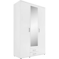 KLEIDERSCHRANK 120/196/53,5 cm 3-türig Weiß  - Alufarben/Weiß, KONVENTIONELL, Glas/Holzwerkstoff (120/196/53,5cm) - Boxxx
