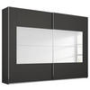 SCHWEBETÜRENSCHRANK in Graphitfarben  - Chromfarben/Graphitfarben, Design, Glas/Holzwerkstoff (271/223/68cm) - Xora