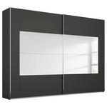 SCHWEBETÜRENSCHRANK 271/236/68 cm 2-türig Graphitfarben  - Chromfarben/Graphitfarben, Design, Glas/Holzwerkstoff (271/236/68cm) - Xora